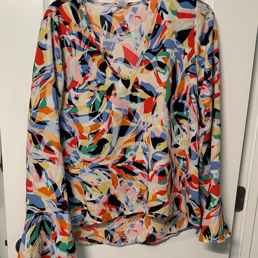 Multicolor Abstract Print Women's Top